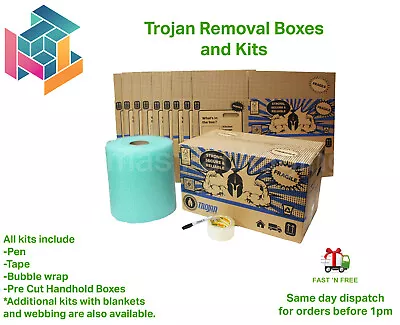 Removal Packing Box Kits STRONG LARGE QUALITY Cardboard House Moving Boxes • £54.95
