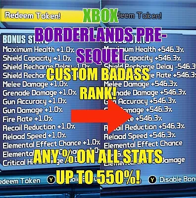Borderlands Pre-Sequel Modded Character BAR Rank Stats Up To 550% XBOX ONE + X/S • $21.99