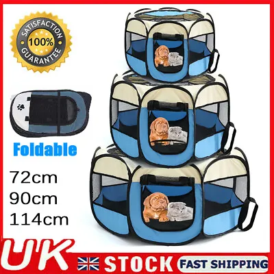£11.90 • Buy 3 Sizes Foldable Soft Fabric Dog Crate Cat Cage Pet Travel Puppy Play Pen Tent