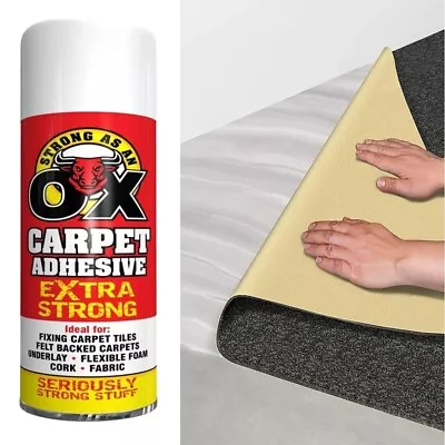 SAAO Carpet Adhesive Glue Spray 500ml For Cork Tiles Flexible Foam Craft Fabric • £7.49