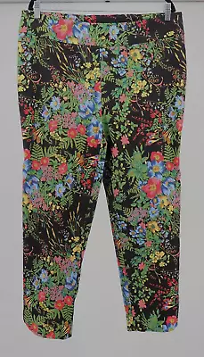 Soft Surroundings Pants Sz 1X Women In Bloom Midnight Garden Floral Pull On Slim • $27.54