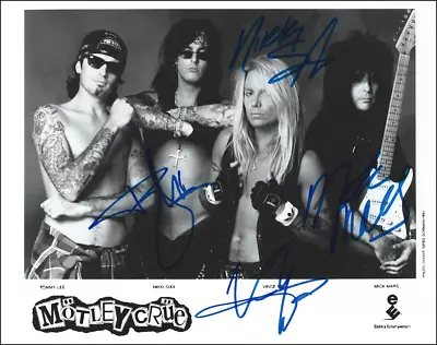 Motley Crue Promotional Photo Reproduction Signatures Quality Photo  • $12.95