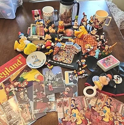 Mixed Lot Vtg Walt Disney Souvenirs TOYS POSTCARDS CUP MICKEY DONALD Collection • $49.99