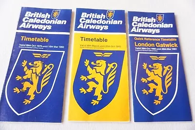1979 1980 British Caledonian Airline Aviation Timetable Schedule Horaire X3 • £19.99
