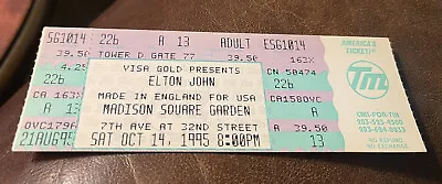 Elton John Rare Unused Concert Ticket Madison Square Garden New York 10/14/1995 • $5.99