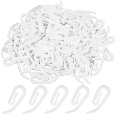 Curtain Hooks For Ring Header Tape White Plastic Nylon Hook Uk Standard Size  • £27.99