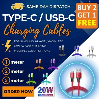 £3.89 • Buy Samsung Type-C Fast Charger For S8 S9 S10 S22 S21 Plus USB-C Data Charging Cable