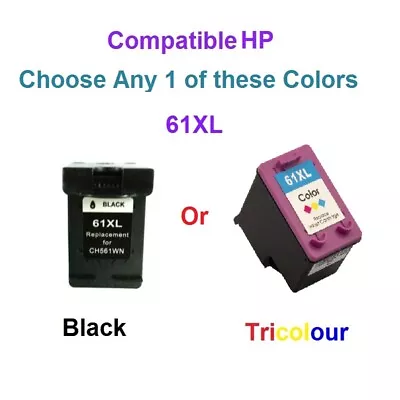 1 X BLACK Or COLOR 61XL 61-XL Compatible For HP OFFICEJET 4630 2620 DESKJET 2000 • $29.95