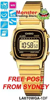 Casio Watch Vintage Retro Ladies Gold La670wga-1d La670wga La670 • $69