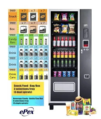 EPEX Beverage Combo Vending Machine With Stratified Temp Control • $4000