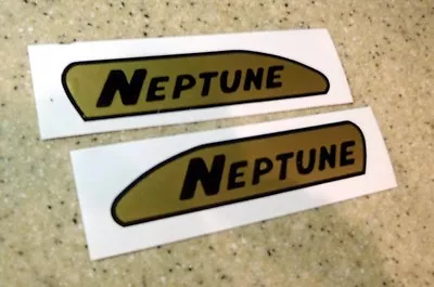 Neptune Vintage Outboard Motor Decals Black/Gold FREE SHIP + FREE Fish Decal! • $14