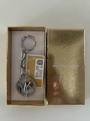 Michael Kors MK Circle Key Charm Hanger In Gift Box SH Rhodium • $39.99