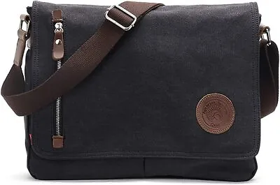 Vintage Men's Canvas Messenger Bag Laptop Shoulder Satchel Crossbody School Bag • $28.18