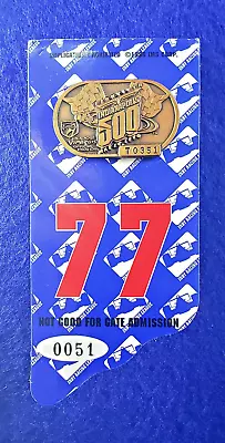 1996 Indy 500 BRONZE #T035 Pit Badge W/Back Up Card #77 - BUDDY LAZIER Wins! • $69