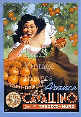 Arance Cavellino Orange Citrus Fruit Crate Label Vintage Art Print • $9.97