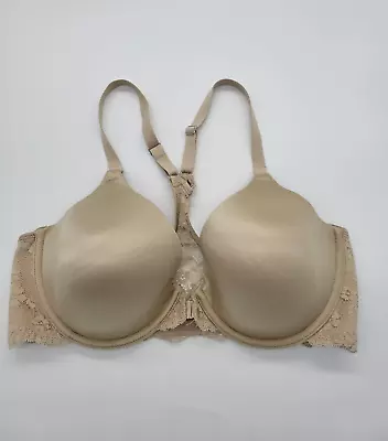 Maidenform One Fab Fit Beige Extra Coverage Lace T-Back Underwire Bra Size 34D • $14.34