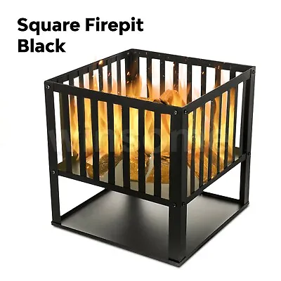 £29.99 • Buy Fire Pit Black Large Basket Outdoor Garden Patio Heater Log Burner BBQ Camping 