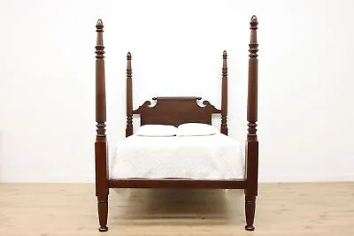 Empire Antique Carved Mahogany Poster Queen Size Bed #47988 • $1975