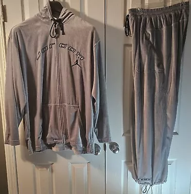 Air Jordan Limited Addition Gray Velour Hoodie Jacket And Jogger Set • $90