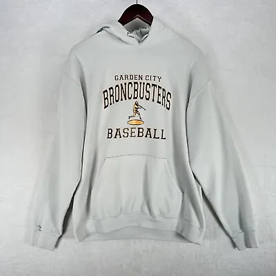 Vintage Broncbusters Sweatshirt Adult Large White Garden City Hoodie Baseball • $21.60