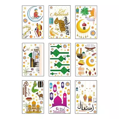 Ramadan Window Stickers Removable Party Favors 9 Sheets For Glass Party Door • $21.27