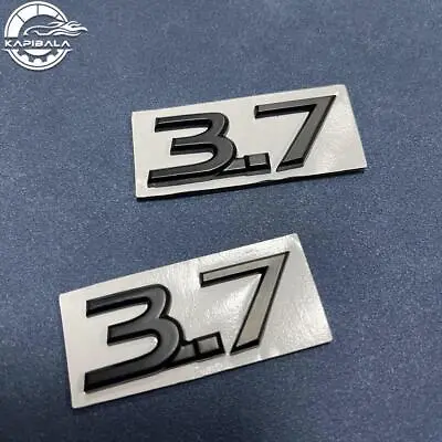 Metal 2x Black 3.7 Fender Side Emblem Badge Sticker For Q50 QX70 Q60 Q70 QX80 • $12.48