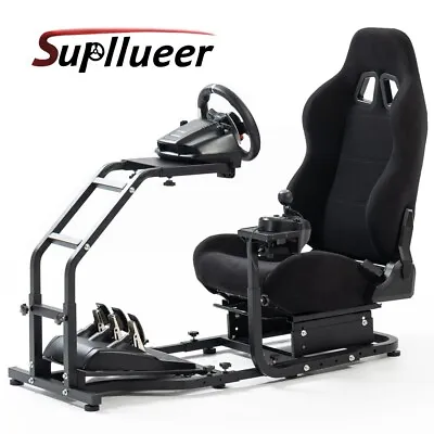 Supllueer Racing Simulator Cockpit With Black Seat Fit Logitech G923 G29 G920 • £269.99