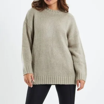 Rollas Super Slouch Chunky Mohair Wool  Sweater Jumper Drop Shoulder Like New • $12.94