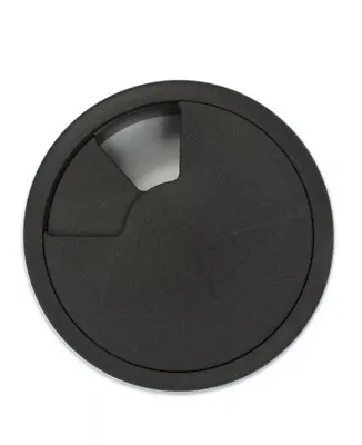 Black 60mm Desk Cable Tidy Grommet Wire Hole Cover Table Insert • £3.09