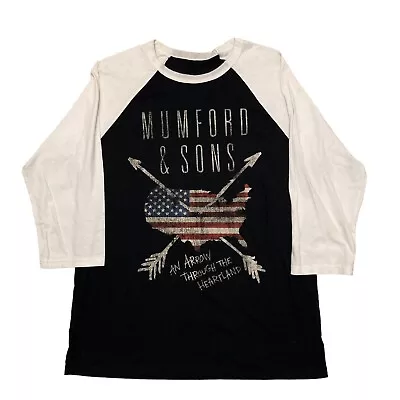 Mumford & Sons 2016 Arrow Through The Heartland Tour T-shirt Raglan Medium • $17.60