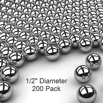 200 1/2  Inch G25 Precision Chromium Chrome Steel Bearing Balls AISI 52100 • $34.35