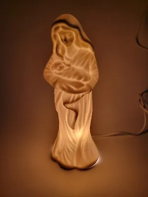 VTG Virgin Mother Mary Madonna & Baby Jesus Statue Nite Lite Lamp Glows • $14