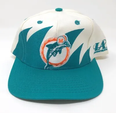 Vintage MIAMI DOLPHINS Sharktooth Snapback Hat Cap Logo Athletic Proline NFL • $149.99