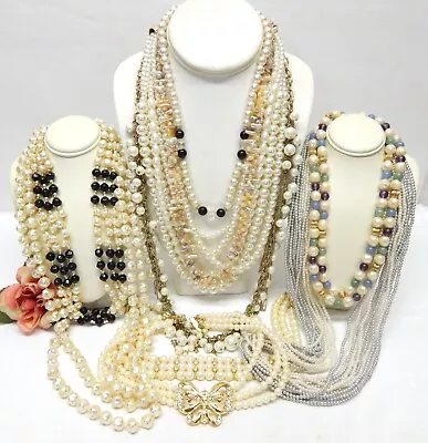 Vintage To Now Faux Pearl Bead Necklace Lot • $9.99