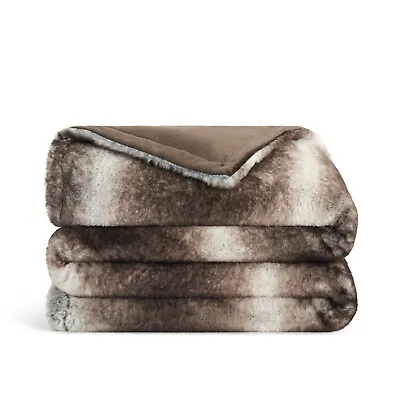 Bronze Moon Faux Fur Throw Blanket Oversized 50x70 In. Soft Premium Gift Box • $49.99