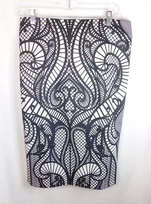 ECI New York Women's Black & White Straight Skirt Stretch Waist Size M • $14.99
