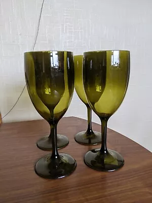4 John Lewis Outdoor Wine Glasses Green 21cm Tall 8cm Diameter. Acrylic  • £8