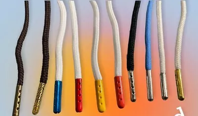 Round Shoelaces With Metal Aglets 45  & 54   Various Colors Metal Tips • $6.50