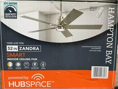 PARTS-Hampton Bay Zandra 52” Changing Integrated LED Brushed Nickel Ceiling Fan • $15