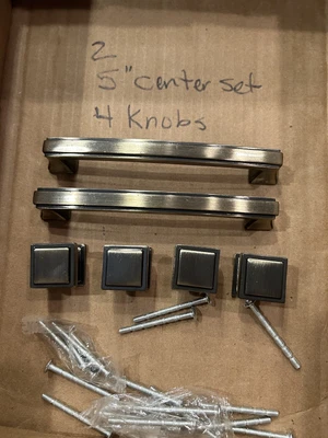 $4 • Buy 2 - 5” Center Set, Brushed Bronze Cabinet Drawer Pulls And 4 Knobs
