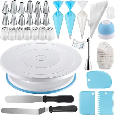 Cake Decorating Supplies Kit Cake Decorating Set With Cake Turntable 19 Number • £23.28