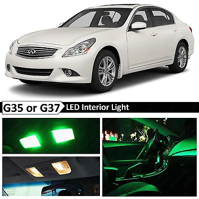 16x Green Interior Map Dome LED Lights Package For 2007-2014 G35 G37 Coupe Sedan • $14.99