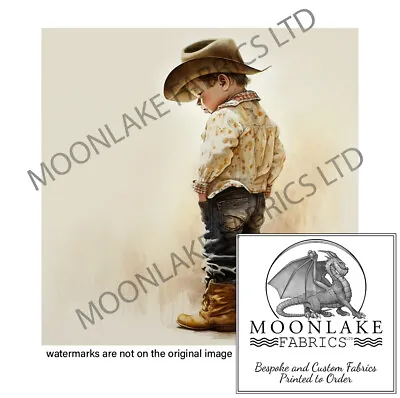 The Little Cowboy 100% Cotton Or 290gsm Thick Soft Polyester Fabric • £3.45