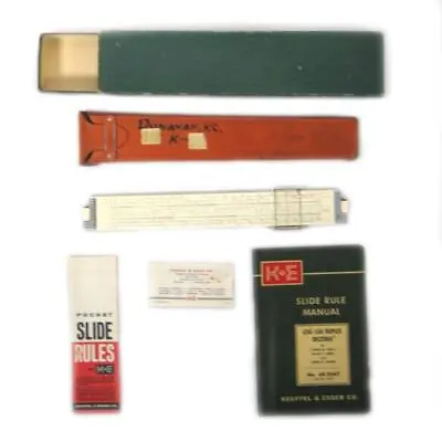 Vtg K&E Log Log Duplex Decitrig 4081-3S Slide Rule With Leather Case Box Manual • $74.99
