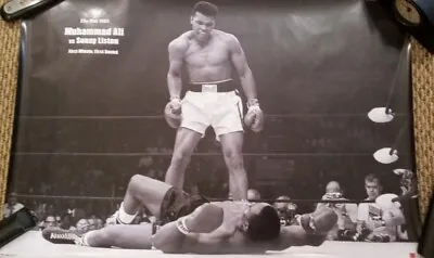 Muhammad Ali Poster Ali VS Liston UK Print 24x36 MINT RARE HTF OOP Horizontal • $30
