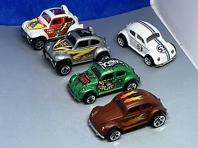 Hot Wheels Lot Of 5 VW Lot Of 5 Cars VW Bug Herbie Biff Bam Boom Tropicool Baja • $20.50