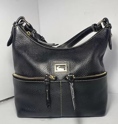 Dooney & Bourke Dillen Double Pocket Hobo Handbag Satchel Black • $78