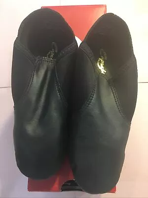 $26 • Buy Black Jazz Shoes Split Sole Slip On Girls Sz 1 1/2M Capezio EJ2C Style