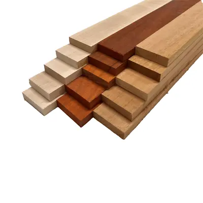 Pack Of 15 Variety Species Thin Stock Lumber Boards (Padauk Maple Mahogany) • $41.85