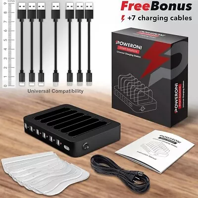 Poweroni Premium USB Charging Dock 6 Port Fast Charging Multiple Devices (NEW) • $27.48